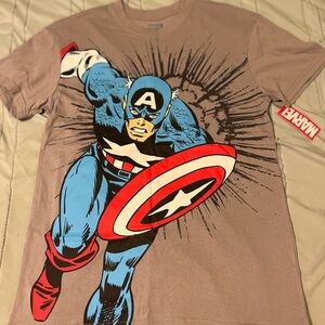 Marvel Captain America Graphic T-Shirt - Gray Sz. M
